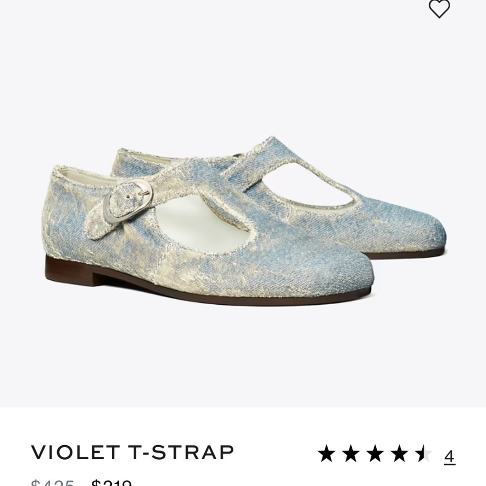 Tory Burch Blue T-Strap Flats